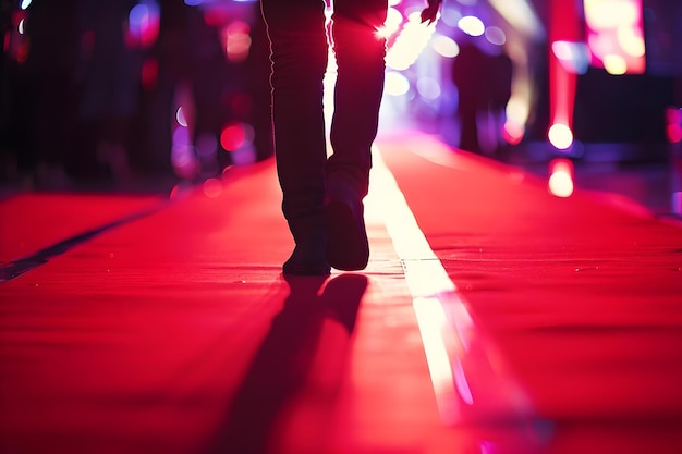 Photo celebrity walking on red carpet at glamorous event with dazzling lights concept red carpet events celebrity galore glamorous ambiance dazzling lights alist appearances
