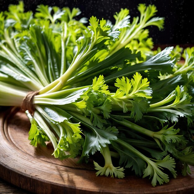 Photo celery fresh raw organic vegetable