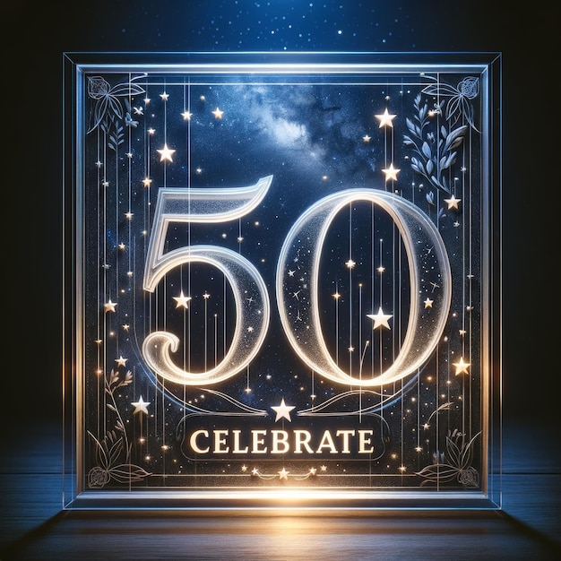 Celestial 50th Celebration Theme with Sparkles