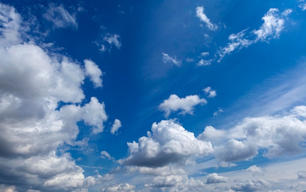 A celestial background of cumulus clouds