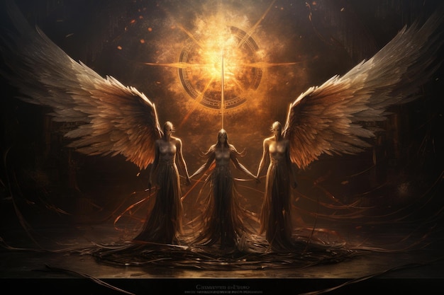 Celestial beings with wings of pure light and angelic voices Generative AI