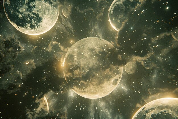 Photo celestial bodies aligning in a cosmic ballet octan