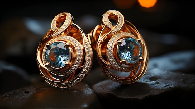 Celestial Cascade in Golden Earrings