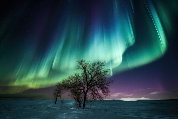 Premium Photo  Celestial Dance Aurora Borealis in Cosmic Tones 
