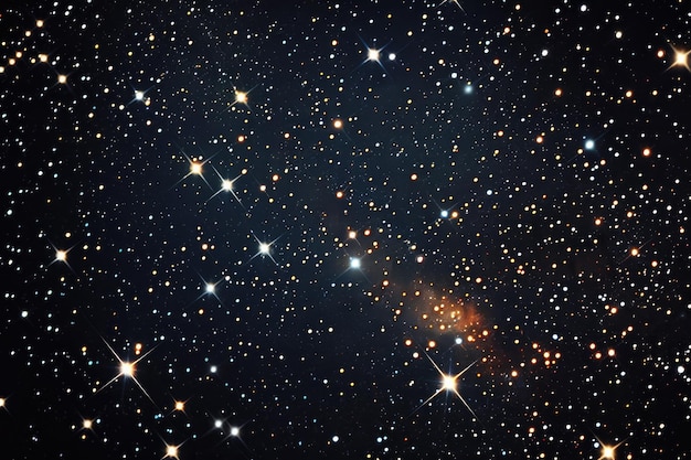 Foto una mostra celeste di stelle scintillanti su uno sfondo nero generato dall'ai