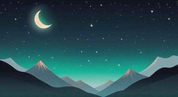 Celestial Elegance Moon on the Night Sky Background Stock Illustration