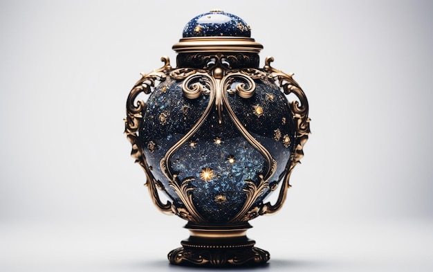 Celestial Galaxy Urn against a White Background