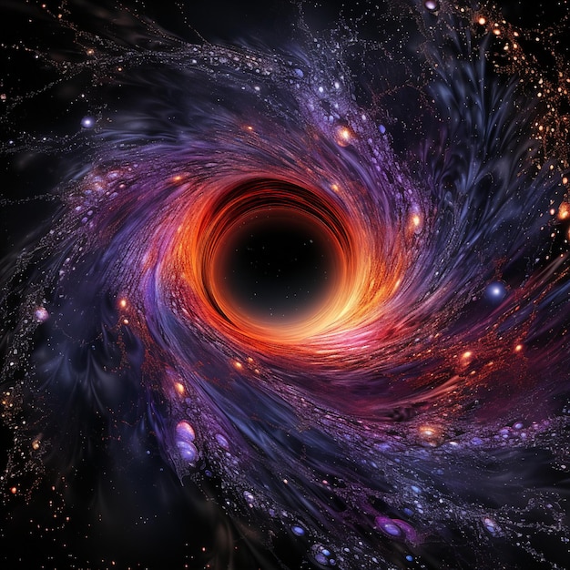 ブラックホールの中心部に 融合する天体の重力子