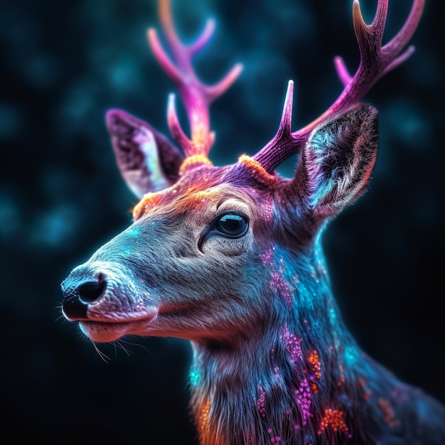 Photo celestial guardian the radiant stardust deer ai generated