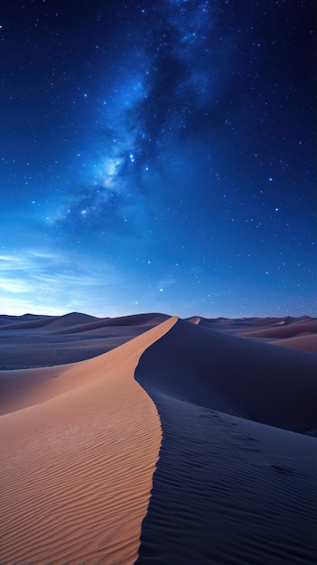 Celestial milky way above a desert dune wallpaper for the phone