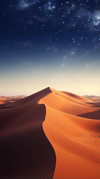 Celestial milky way above a desert dune wallpaper for the phone