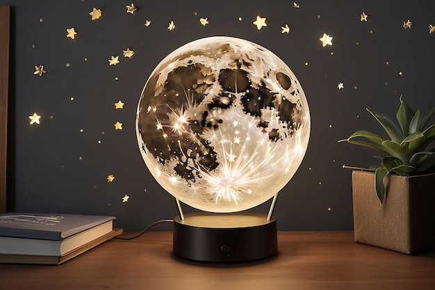 Celestial Moon and Stars Bedside Lamp