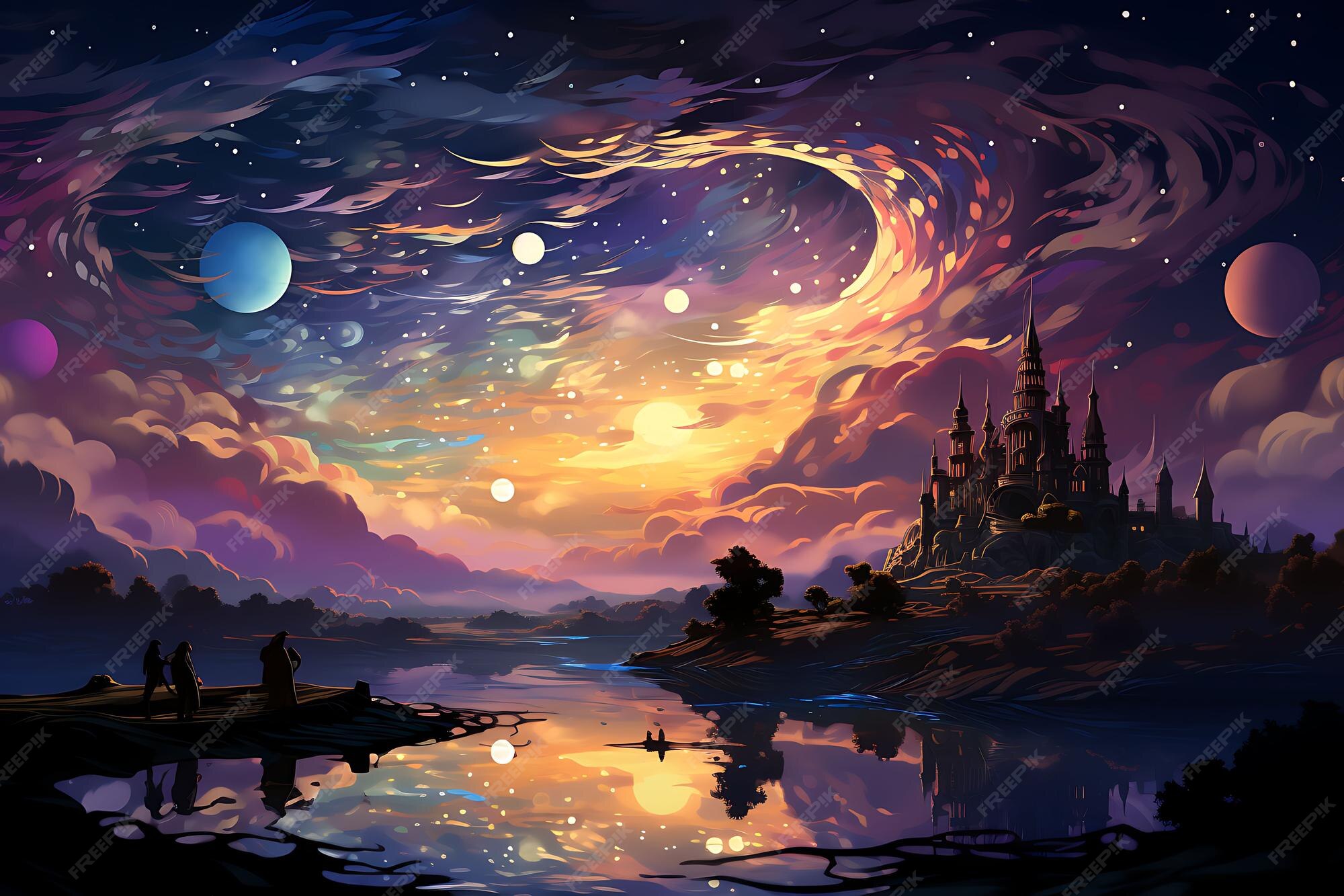 Premium AI Image  Celestial Realm Explore a Celestial Realm in Mesmerizing 64 Digital Concept 