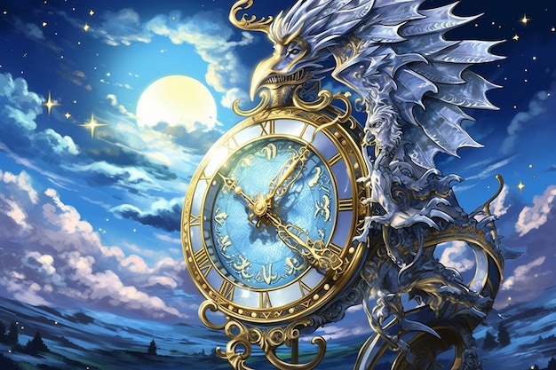 Celestial Solace Azure Dragons Stille horloge