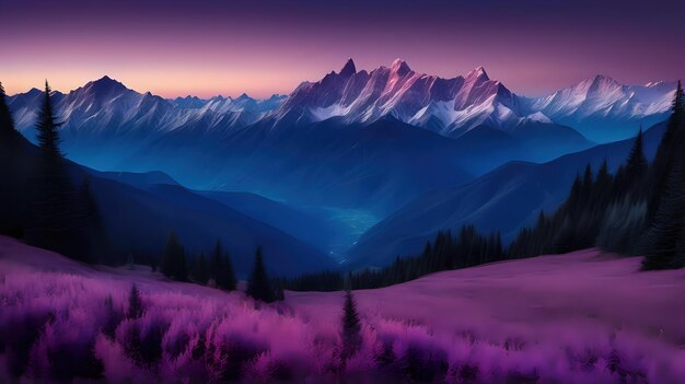 A Celestial Symphony As Twilight Envelops The Alpine Peaks