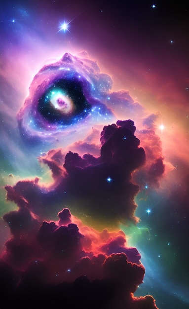 Foto celestial symphony galaxy nubi e nebulose