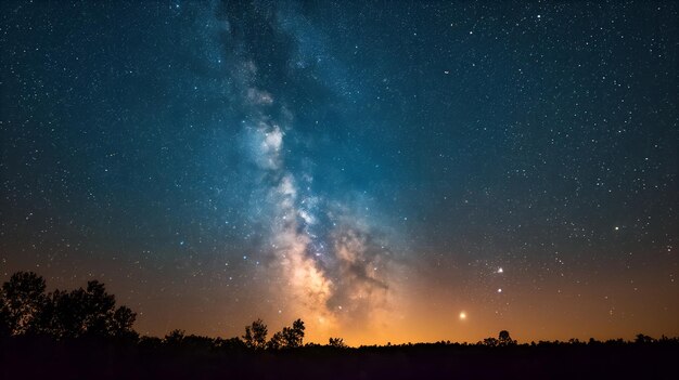 Celestial Symphony A Night Sky Ablaze with Stars a Comets Dance
