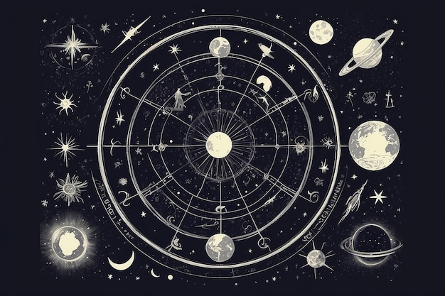 Celestial Wonders Astronomy and Astrology Tee Design