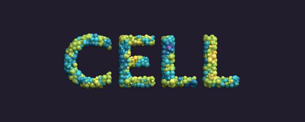 Cell arranged in the word CELL 3D Render