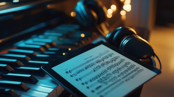 Photo 携帯電話が音楽デバイスに開いている