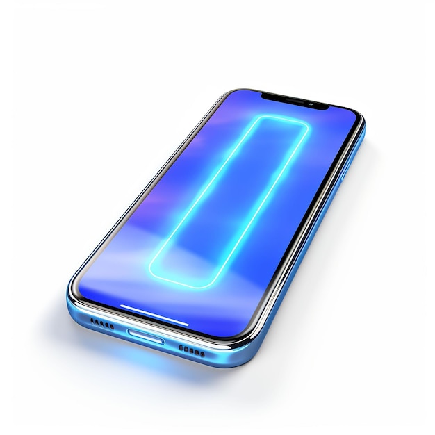 a cell phone with blue lights on the back and the back lit up