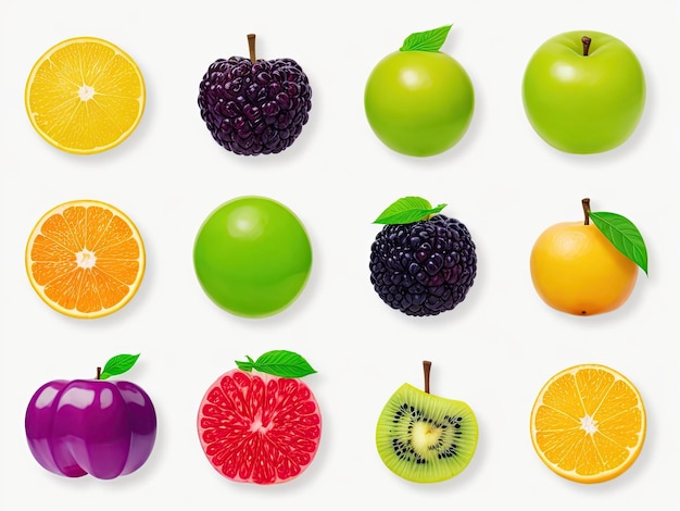 cell shaded vegetable icon pack generative ai