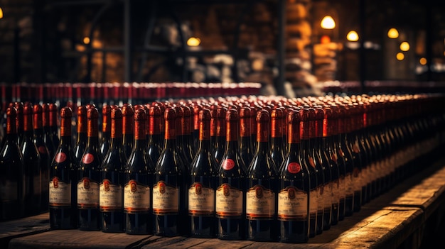 Cellar Stacked with an Overflowing Abundance of Wine Bottles ar 169