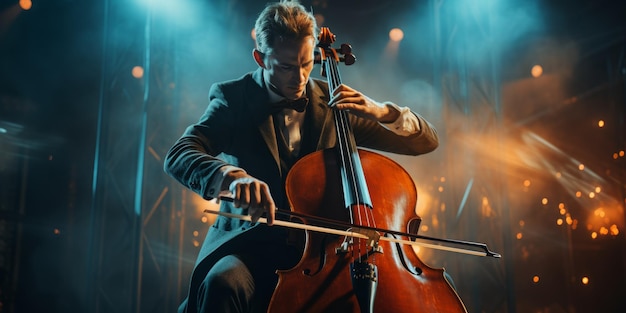 cellist playing cello Generative AI