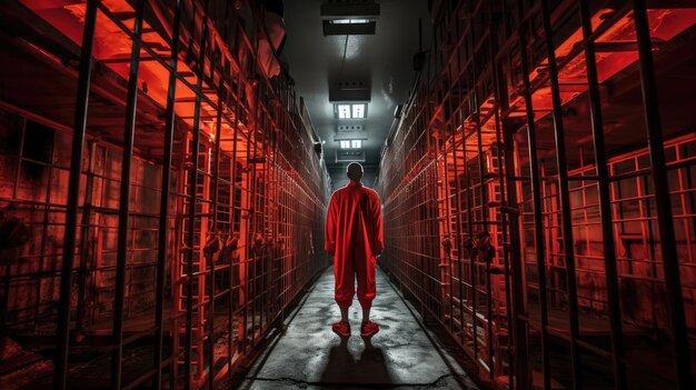 Photo the cells are occupied by criminals in red robes