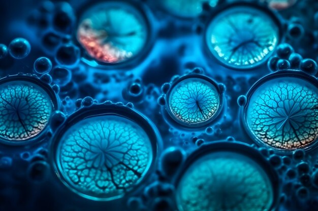 Cells under the microscope Neural network AI generated