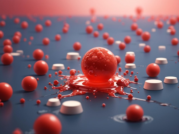 Photo cellular intervention conceptual image of leukemia cell destruction