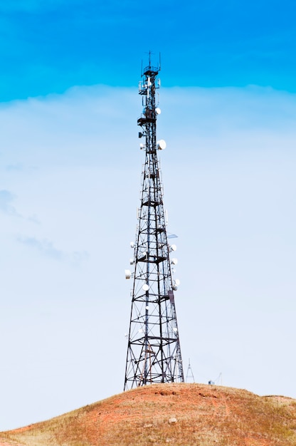 Cellular tower on a hill