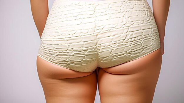 Cellulite op de menselijke huid visuele weergave van cellulite, een veel voorkomende onschadelijke huidaandoening