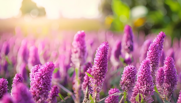 Photo celosia flower in field with blur background