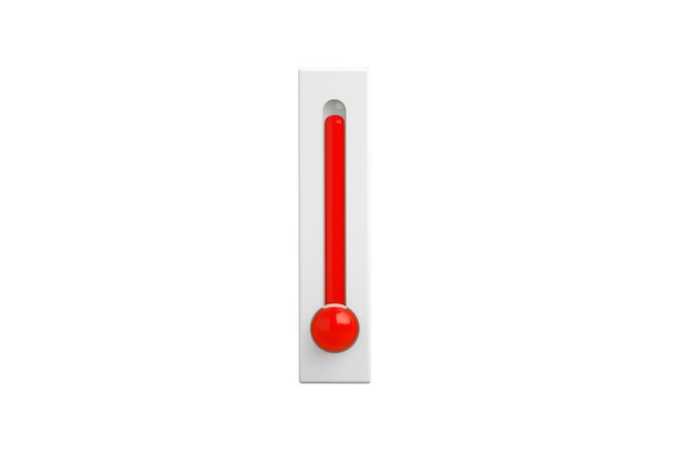celsius and fahrenheit thermometerisolated on white background with high temperature hot summer concept 3d rendering