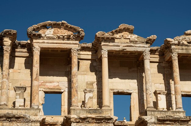 Celsus library in ephesus in selcuk izmir turkey the ruins of\
the ancient antique city
