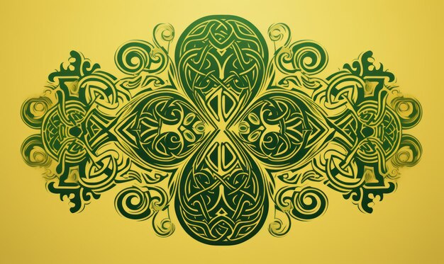 Фото Кельтские спиральные кресты или геометрические рисунки, встроенные в форму квадролиста