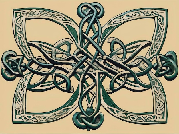 a celtic cross with a knot in the middle of it and a snake in the middle