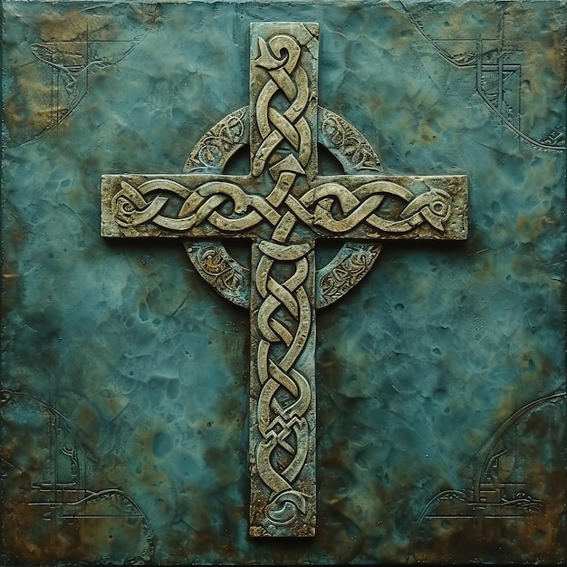 Celtic cross with textured background