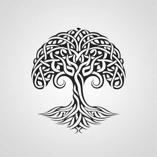 Foto albero celtico in un design in stile banner generato dall'intelligenza artificiale
