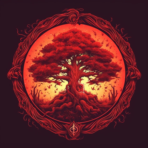 Premium AI Image | Celtic tree of life and death symbol in vivid ...