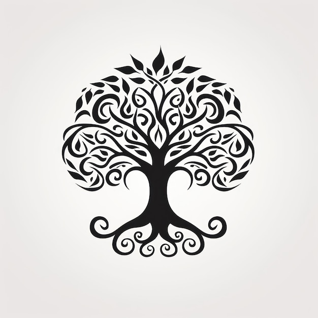 Celtic Tree in Wind Style Design AI Generated