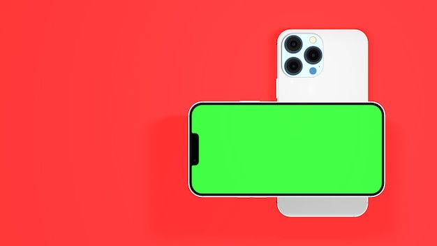 Celular mockup. Samartphone chroma key green. iphone sobre la mesa. Celular publicidad apps web site