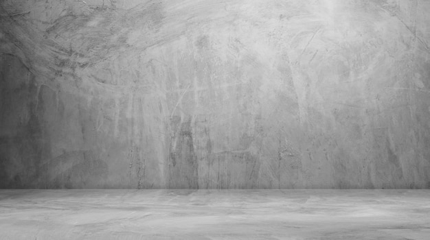 セメントの背景の壁の部屋ギャラリー スペース インテリア スタジオ空の灰色の床白い背景テーブル ロフト製品コンクリート グレーの建物の地面テクスチャ石プラットフォームの場所のモックアップ キッチン カウンター バーの棚