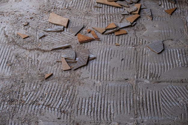 Cement floor after floor removal