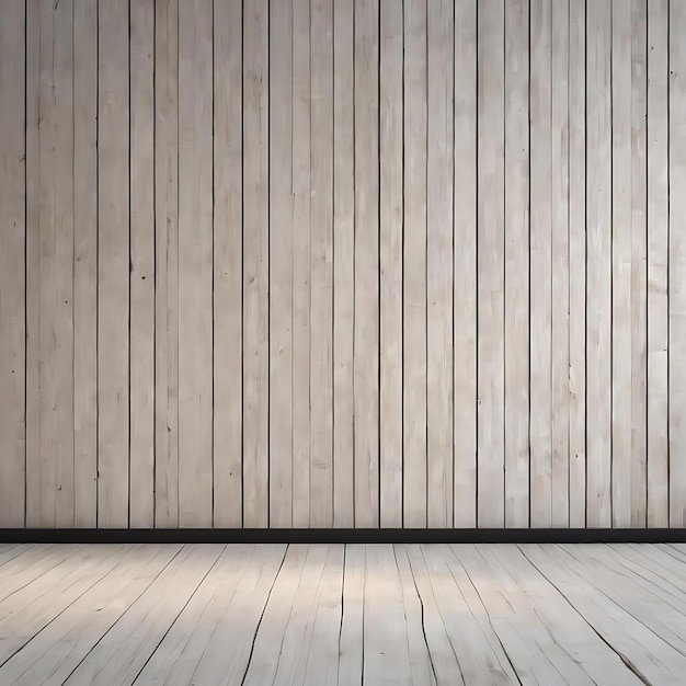 白い木板の壁を持つセメントの床