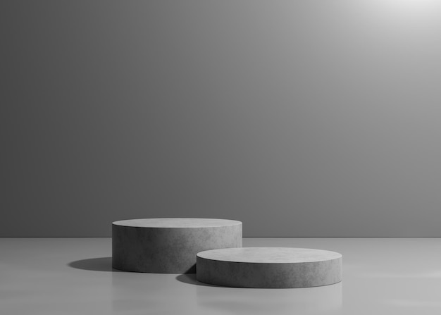Цементный подиум для презентации продукта на фоне металлической текстуры