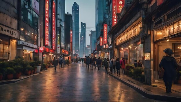 Цементная улица финансового центра Шанхая путешествия