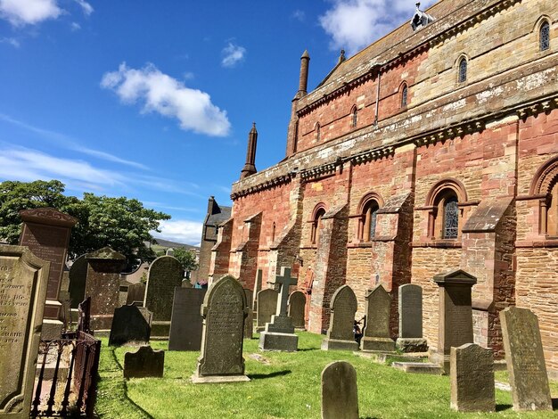 Cemetery against sky