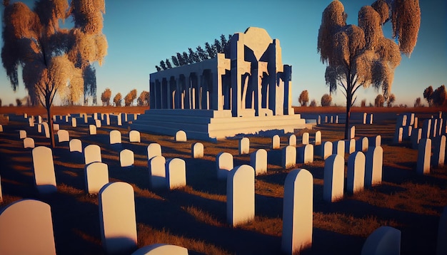 Cemetery death concept Soldiers cemetery Generative AI